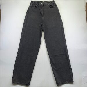 Nasty Gal Womens Jeans Size 6 High Waist Wide Leg Black Wash Baggy Mom Jeans